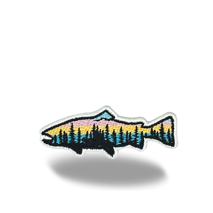 Scenic Trout Iron On Embroidery Patch