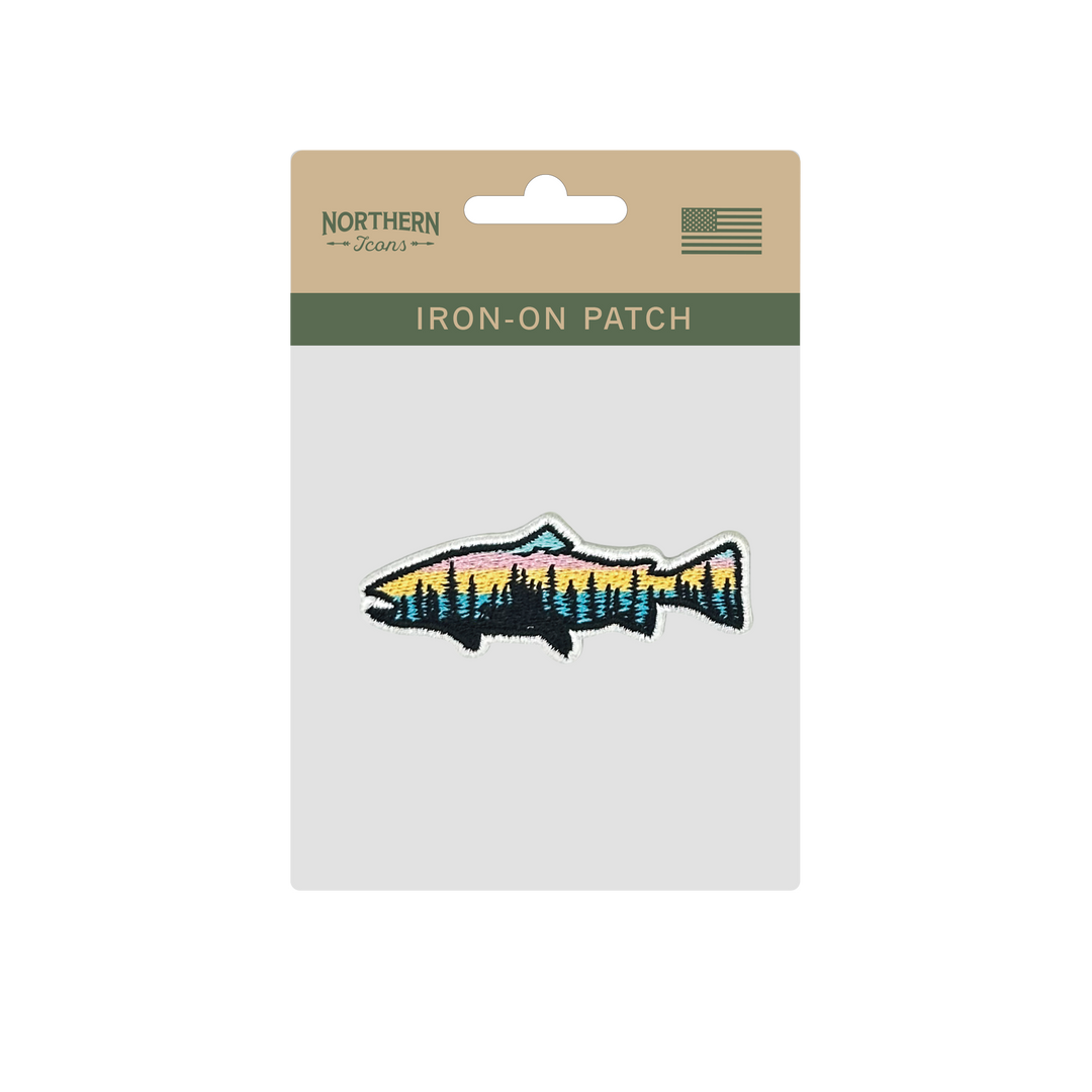 Scenic Trout Iron On Embroidery Patch