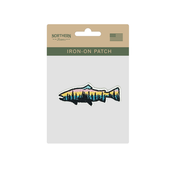Scenic Trout Iron On Embroidery Patch