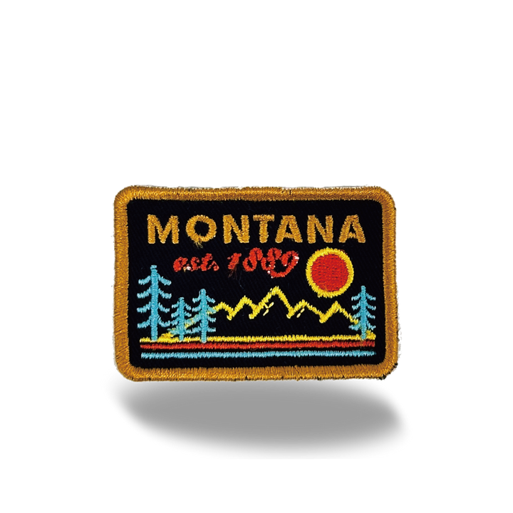 Montana Sunset Wilderness Iron On Embroidery Patch