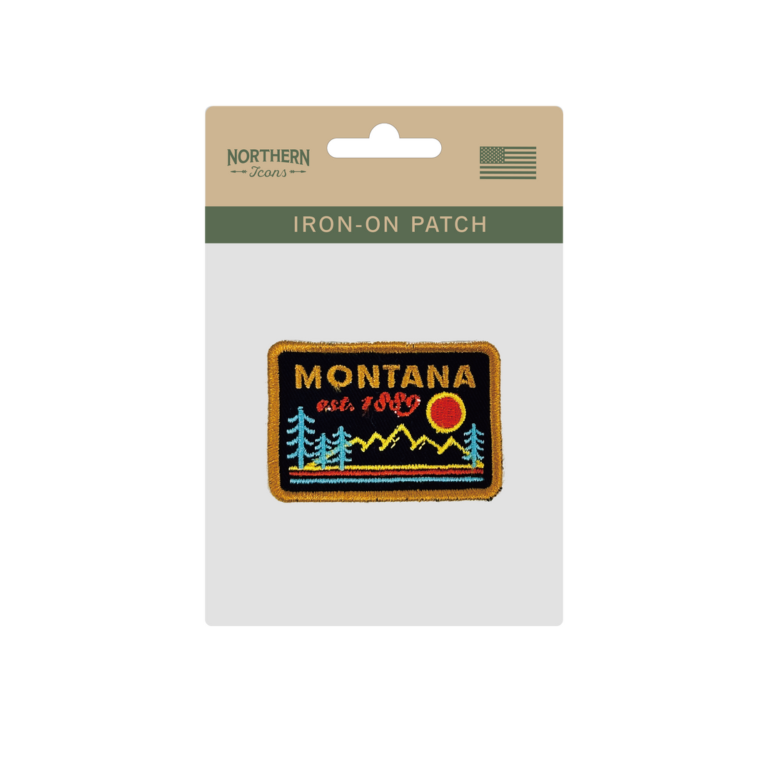 Montana Sunset Wilderness Iron On Embroidery Patch