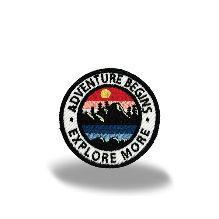 Adventure Begins Explore More Iron On Embroidery Patch