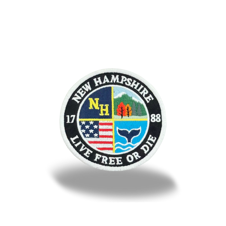 New Hampshire Embroidered Patch ¨C Live Free or Die Round Badge