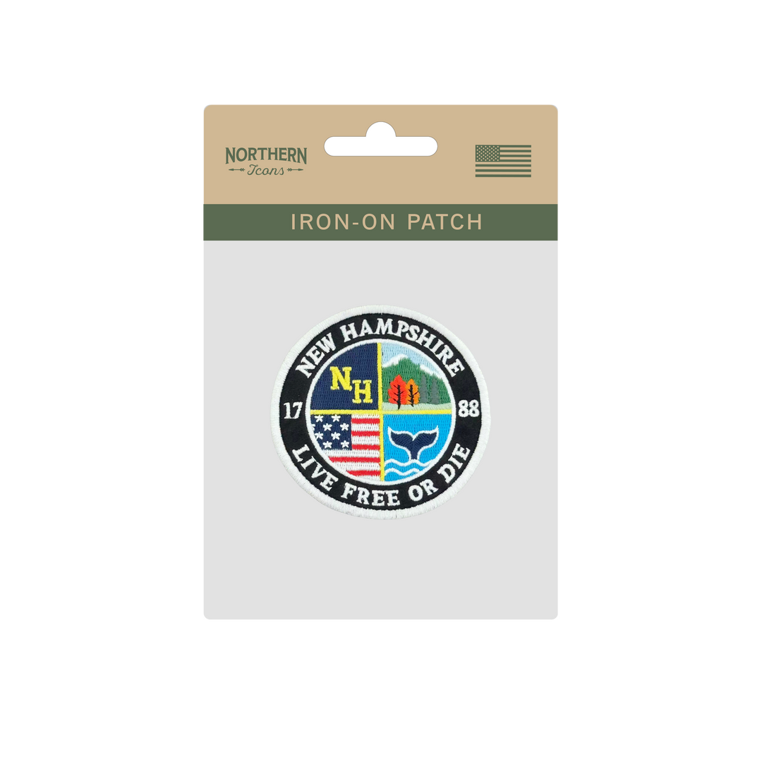 New Hampshire Embroidered Patch ¨C Live Free or Die Round Badge