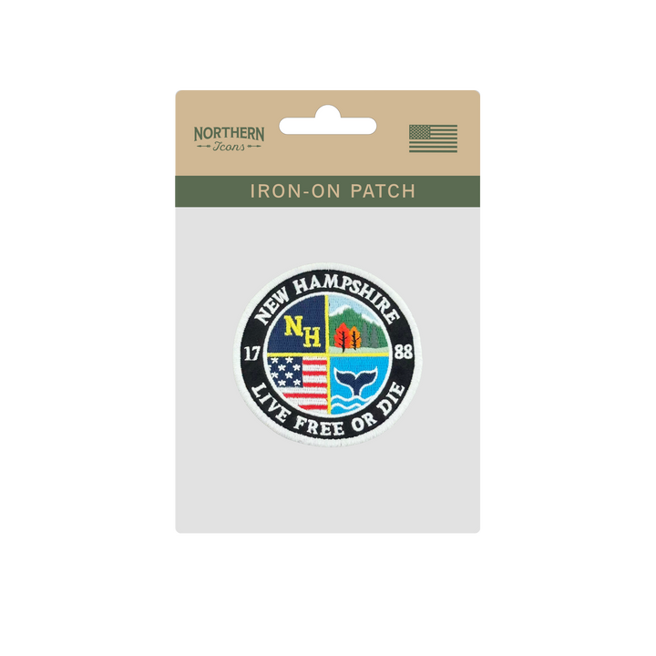 New Hampshire Embroidered Patch ¨C Live Free or Die Round Badge