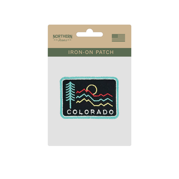 Colorado Sunset Peaks Iron On Embroidery Patch