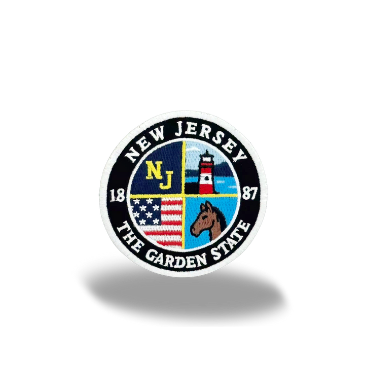 New Jersey Embroidered Patch The Garden State Round Travel Souvenir Badge