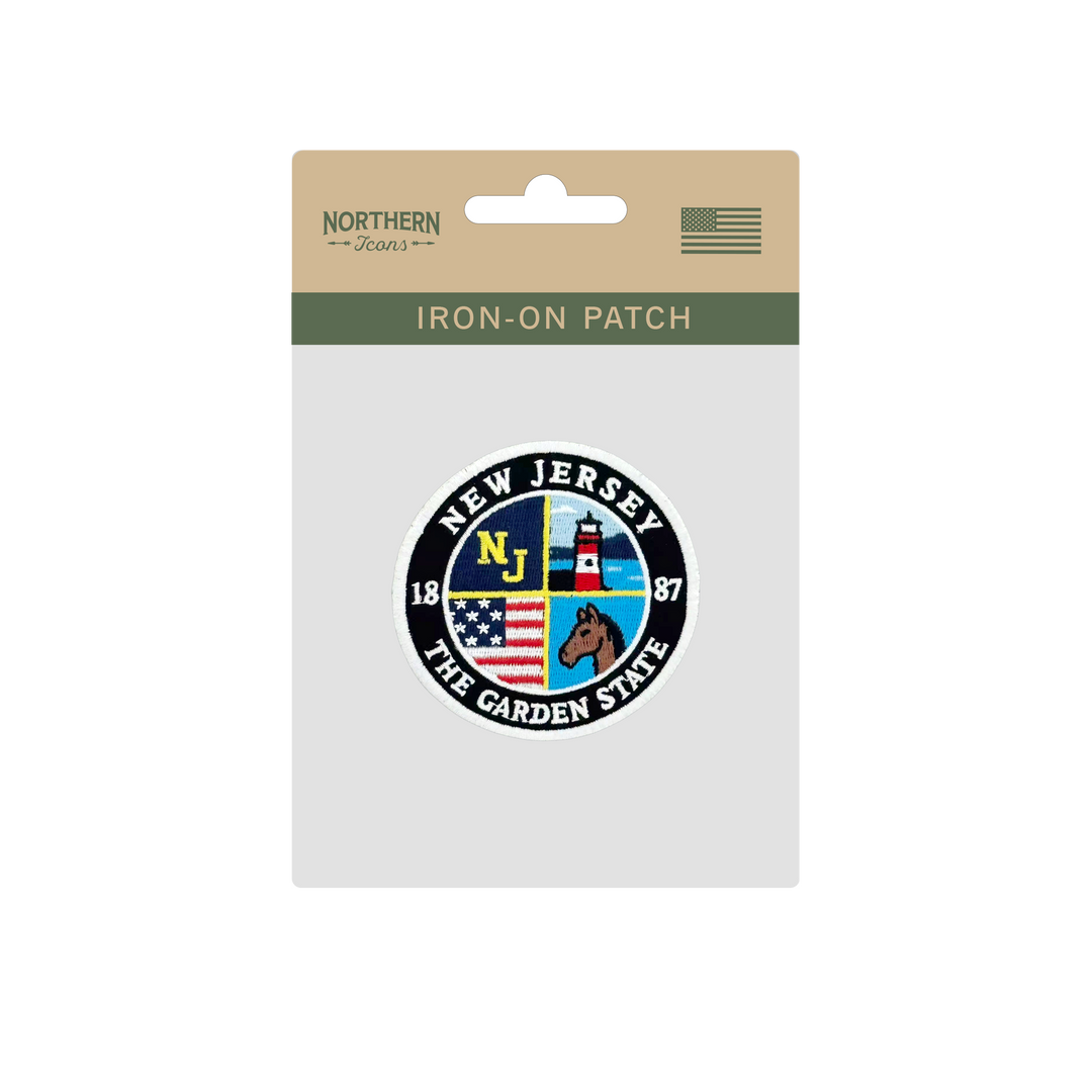 New Jersey Embroidered Patch The Garden State Round Travel Souvenir Badge