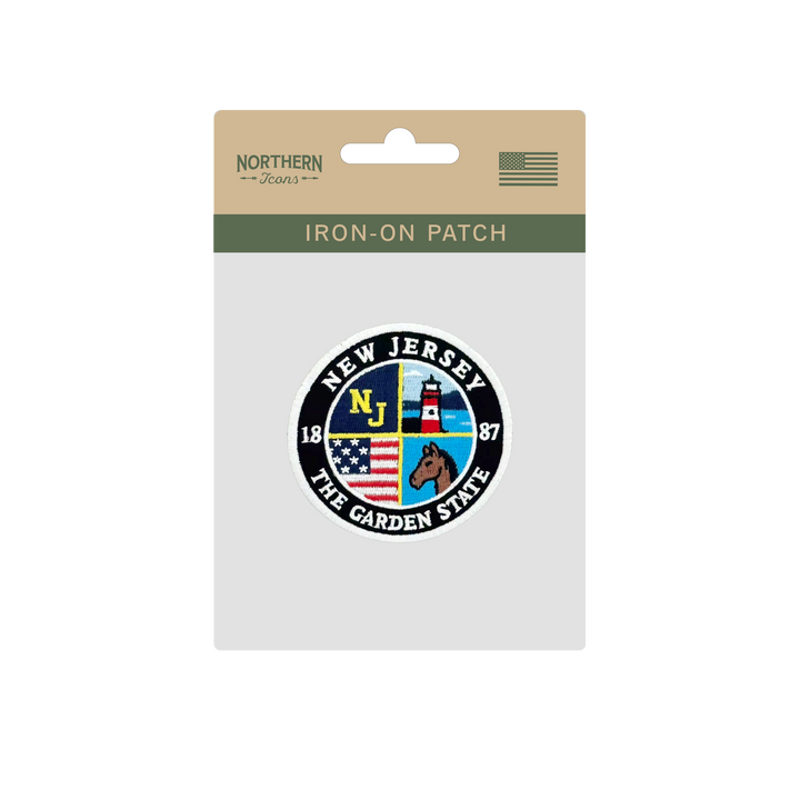 New Jersey Embroidered Patch The Garden State Round Travel Souvenir Badge