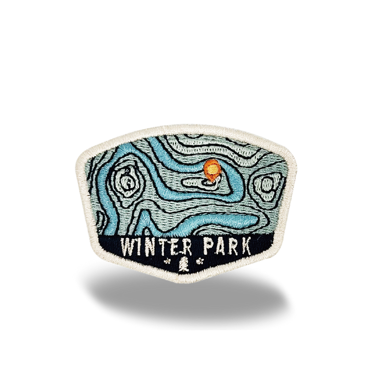 Winter Park Topographic Iron On Embroidery Patch