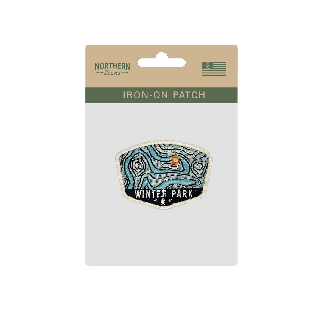 Winter Park Topographic Iron On Embroidery Patch