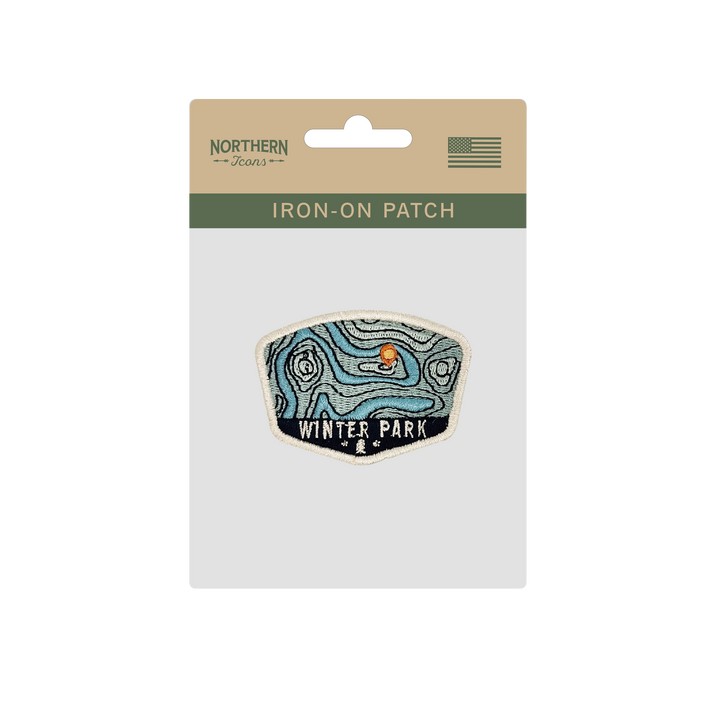 Winter Park Topographic Iron On Embroidery Patch