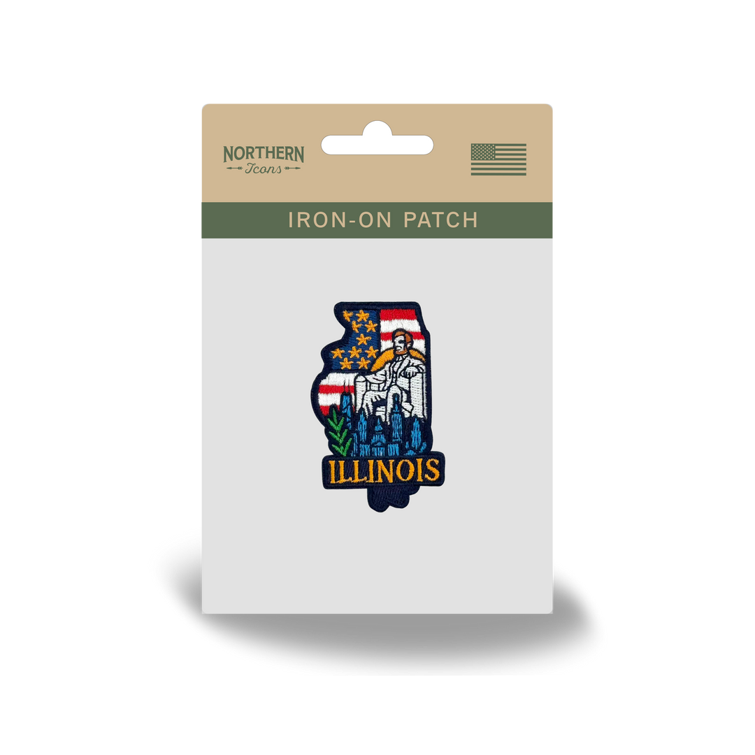 Illinois State Embroidered Patch – Lincoln & Skyline Design