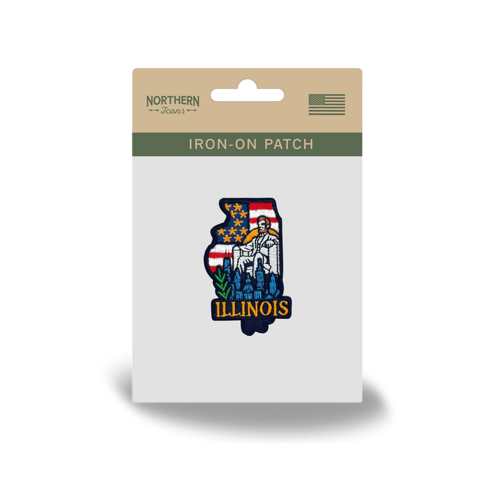 Illinois State Embroidered Patch – Lincoln & Skyline Design