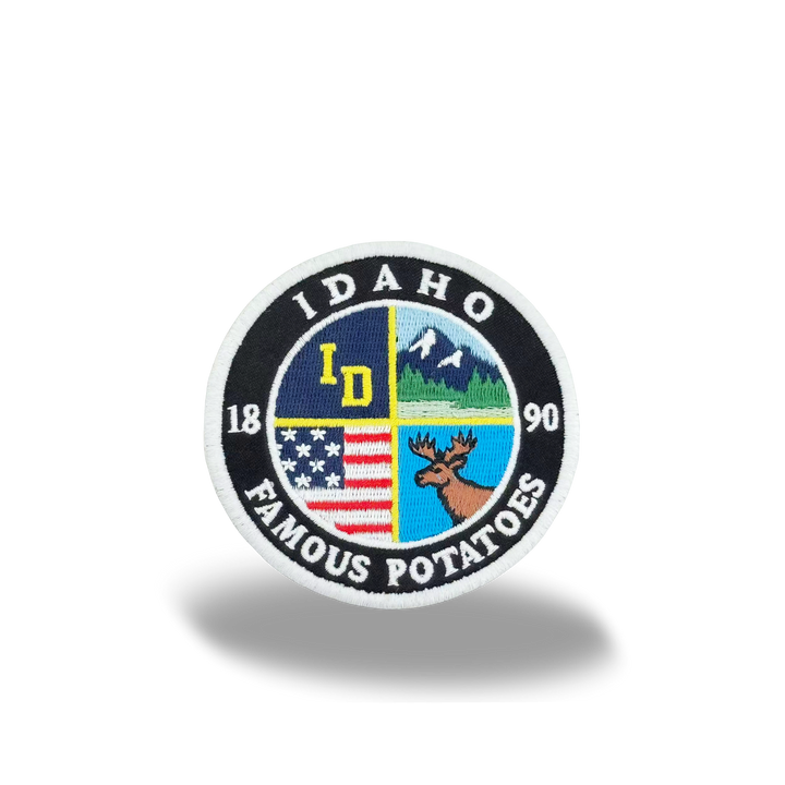 Idaho Embroidered Patch ¨C Famous Potatoes Round Badge