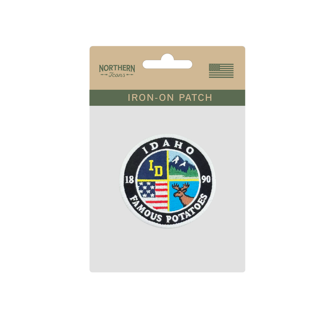 Idaho Embroidered Patch ¨C Famous Potatoes Round Badge