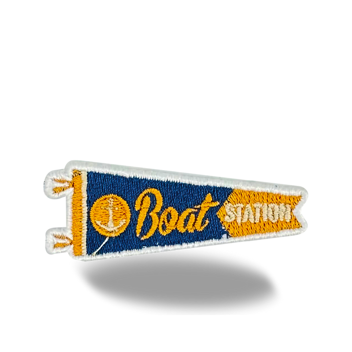Boat Station Iron On Embroidery Patch