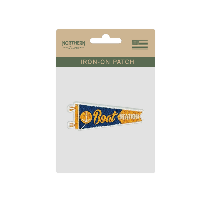 Boat Station Iron On Embroidery Patch