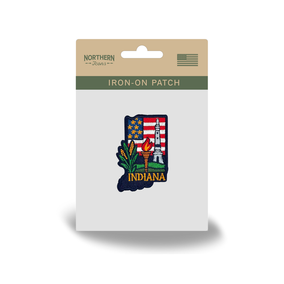 Indiana State Embroidered Patch State Shape Souvenir Badge