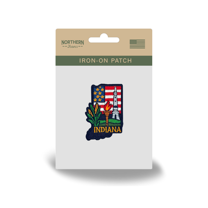 Indiana State Embroidered Patch State Shape Souvenir Badge