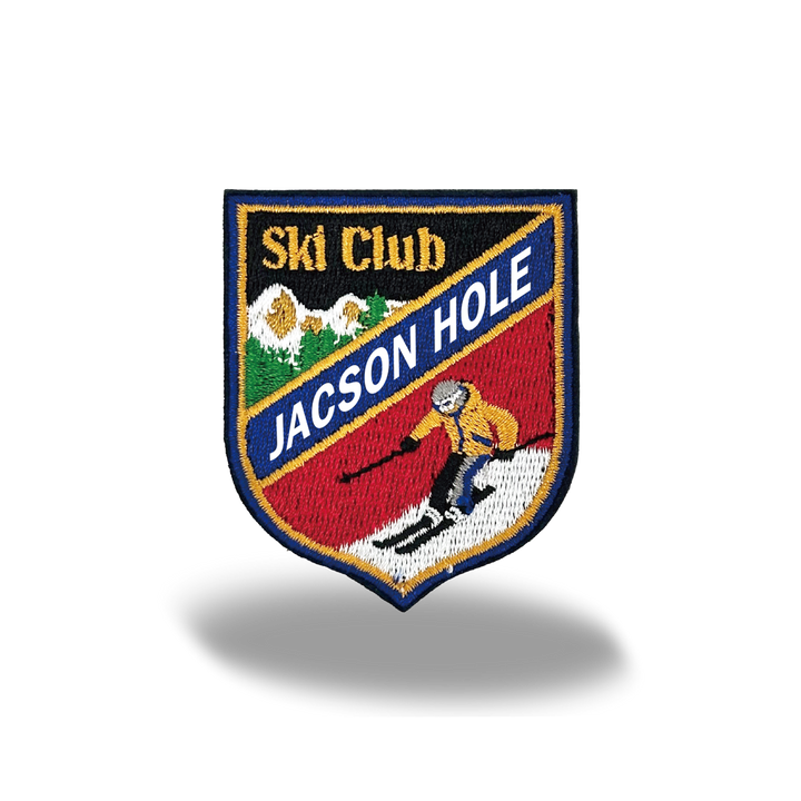 Jackson Hole Ski Club Embroidered Iron-On Patch Winter Sports Souvenir Badge