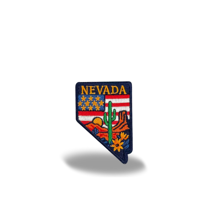 Nevada Desert Cactus Embroidered Patch Iron On State Souvenir Patch