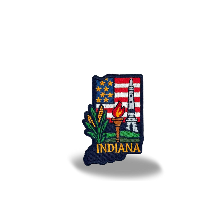 Indiana State Embroidered Patch State Shape Souvenir Badge