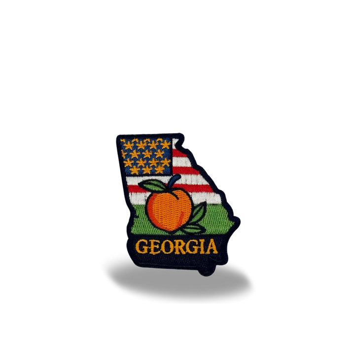 Georgia Peach Embroidered Patch Iron On State Souvenir Patch