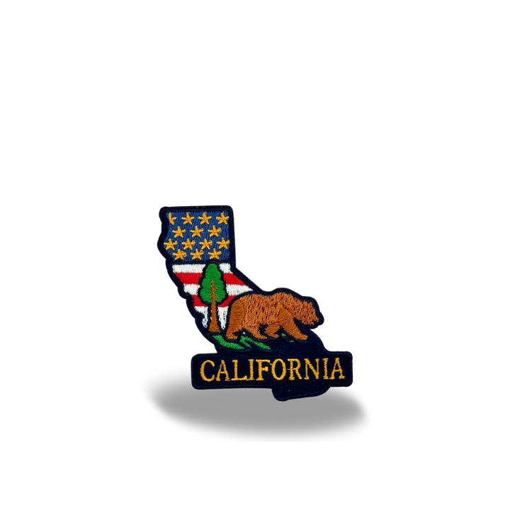 California State Embroidered Patch State Shape Bear Nature Souvenir Badge