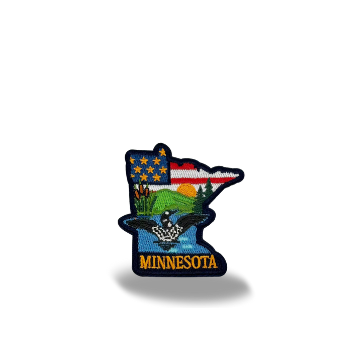 Minnesota Loon Lake Embroidered Patch Iron On State Souvenir Patch