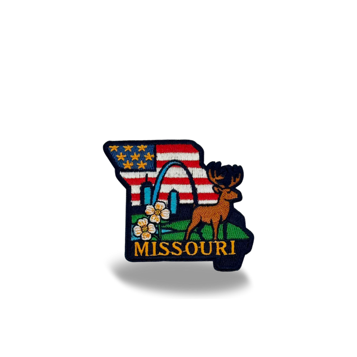 Missouri Arch Deer Embroidered Patch Iron On State Souvenir Patch