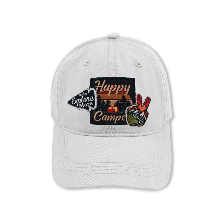 Happy Camper Embroidered Patch Baseball Cap