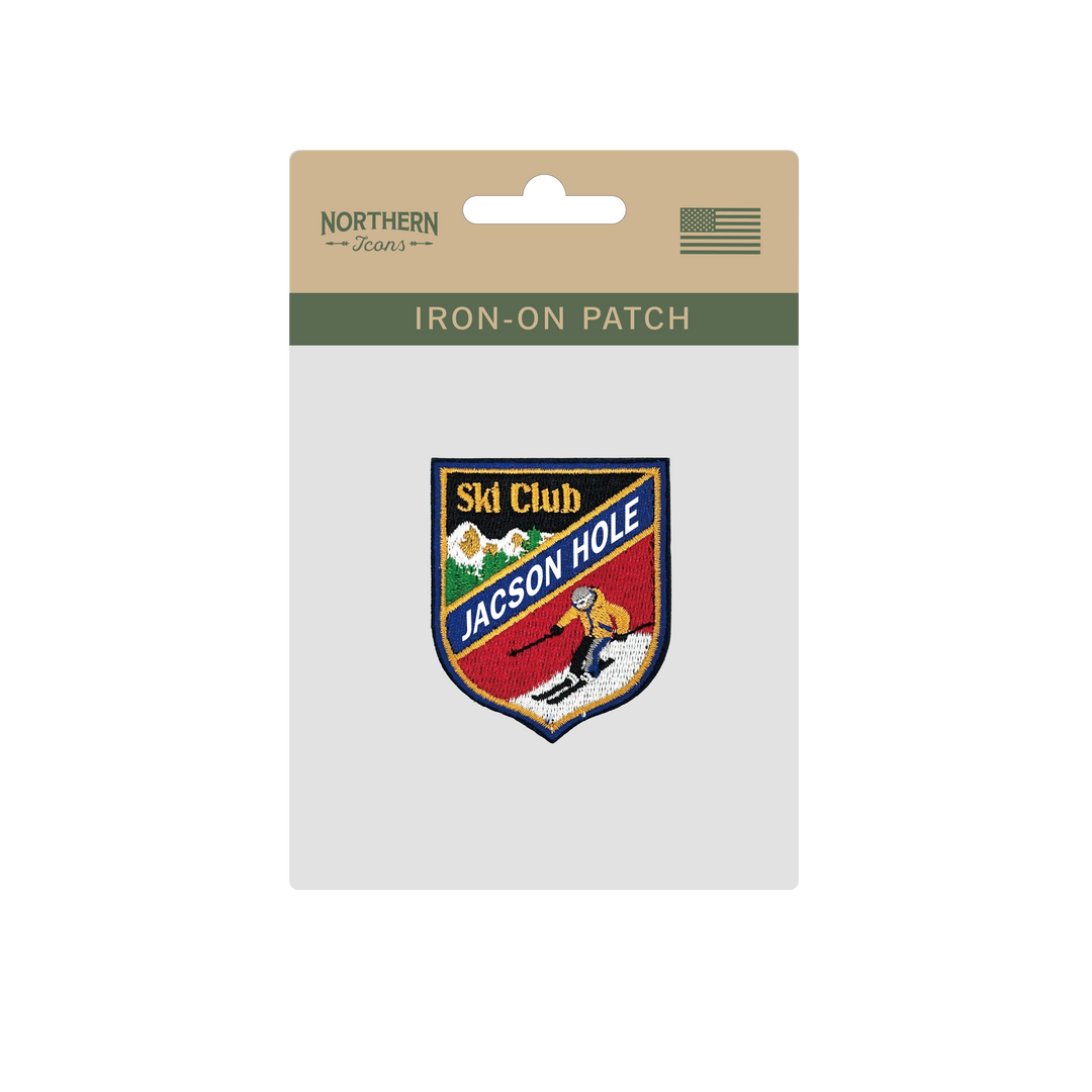 Jackson Hole Ski Club Embroidered Iron-On Patch Winter Sports Souvenir Badge