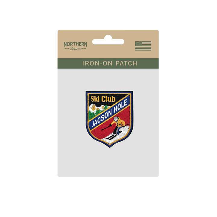 Jackson Hole Ski Club Embroidered Iron-On Patch Winter Sports Souvenir Badge