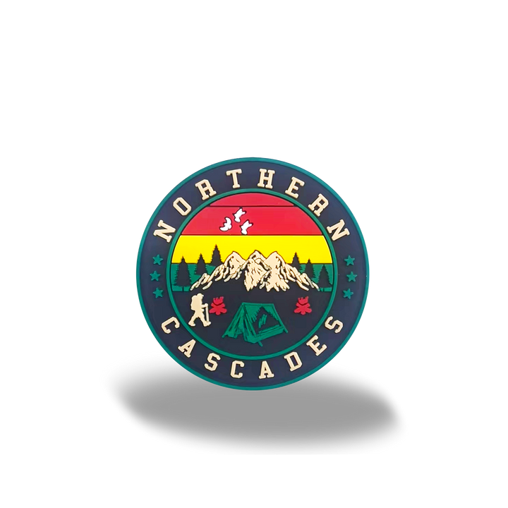 Northern Cascades Mountain Sunset Embroidered Iron-On Patch Outdoor Adventure Souvenir
