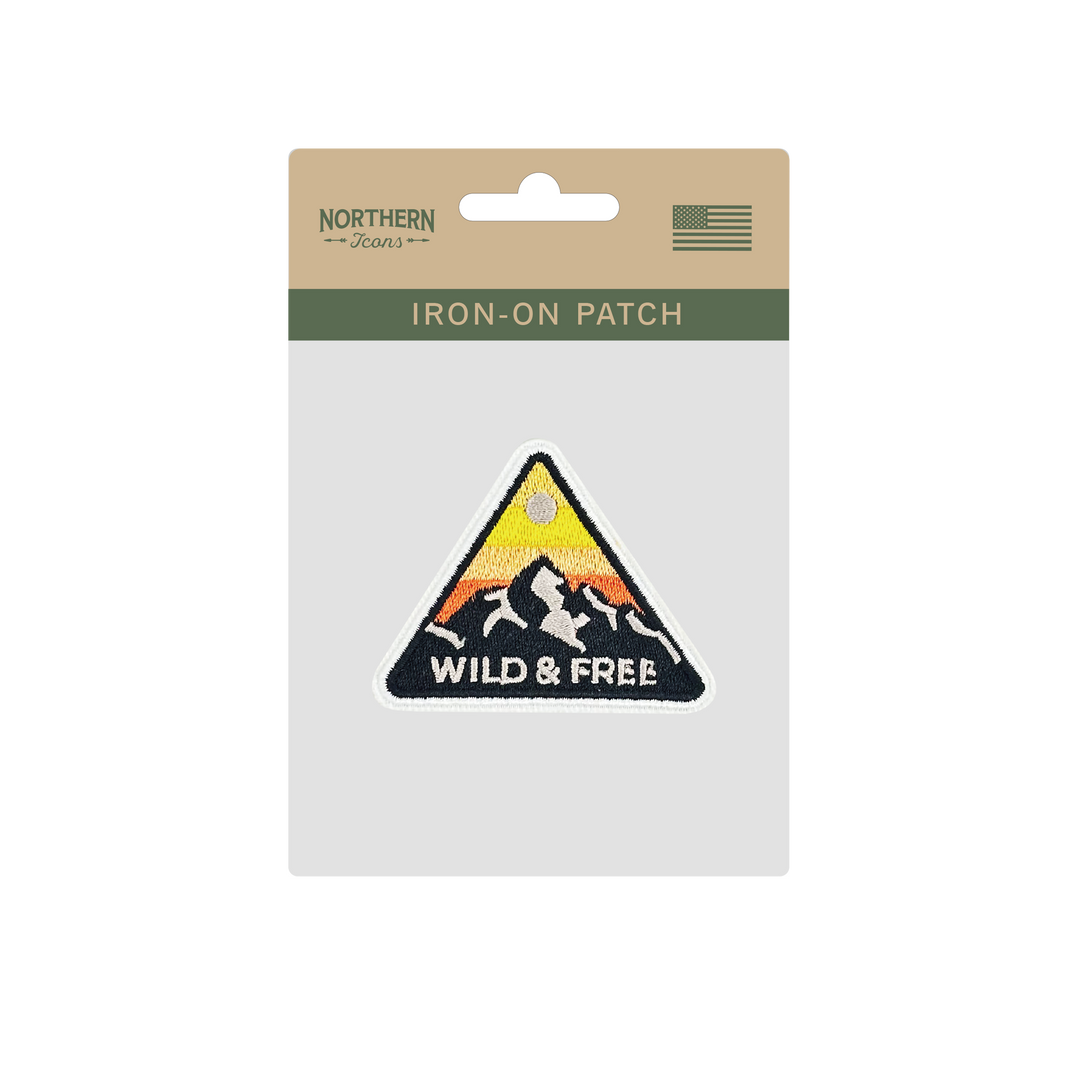 Wild & Free Mountain Adventure Iron On Embroidery Patch