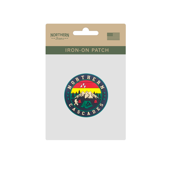 Northern Cascades Mountain Sunset Embroidered Iron-On Patch Outdoor Adventure Souvenir