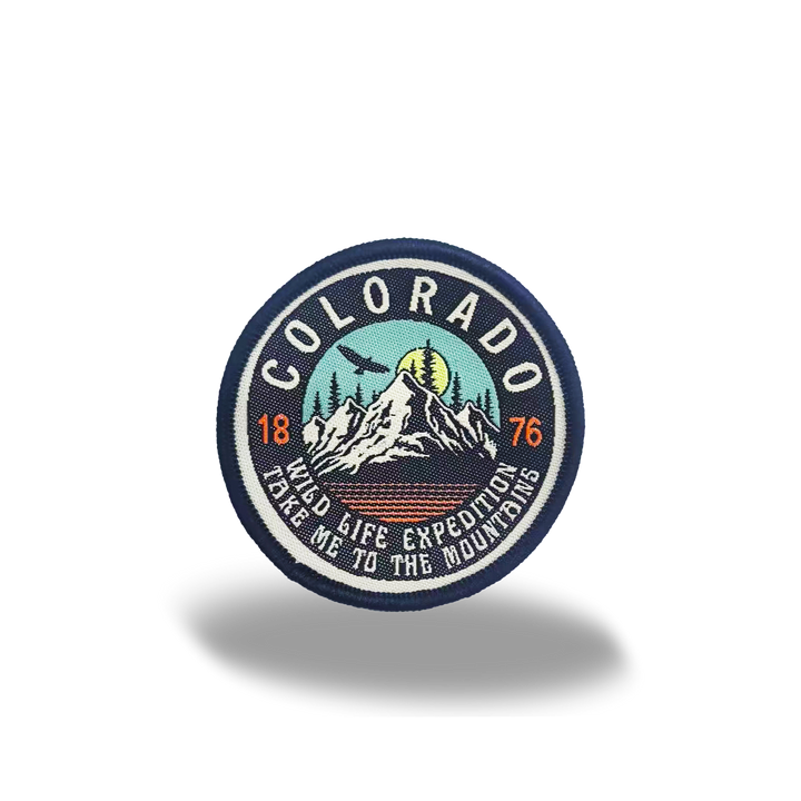 Colorado Mountain Scenic Embroidered Iron-On Patch Outdoor Adventure Souvenir Badge