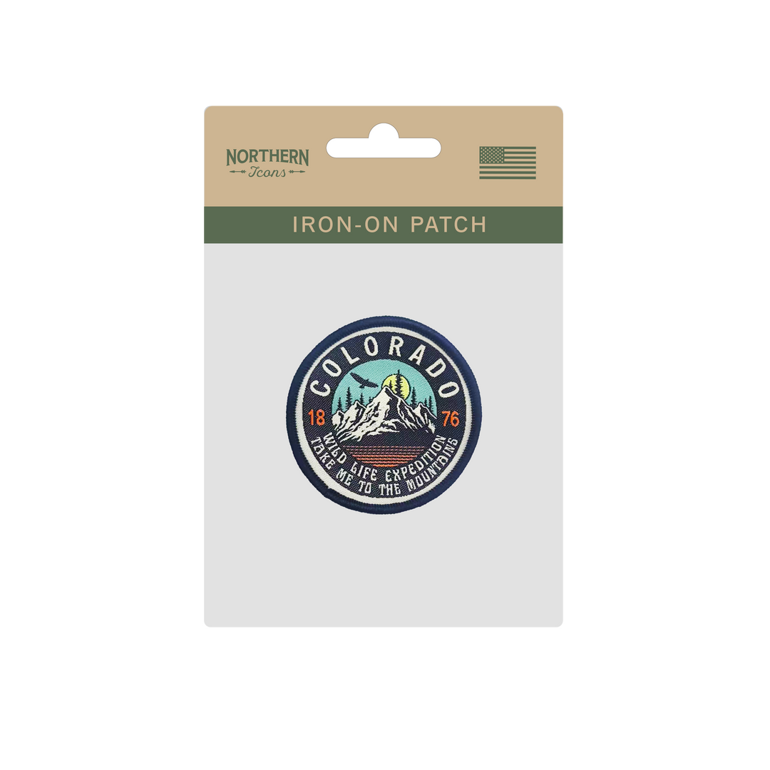 Colorado Mountain Scenic Embroidered Iron-On Patch Outdoor Adventure Souvenir Badge