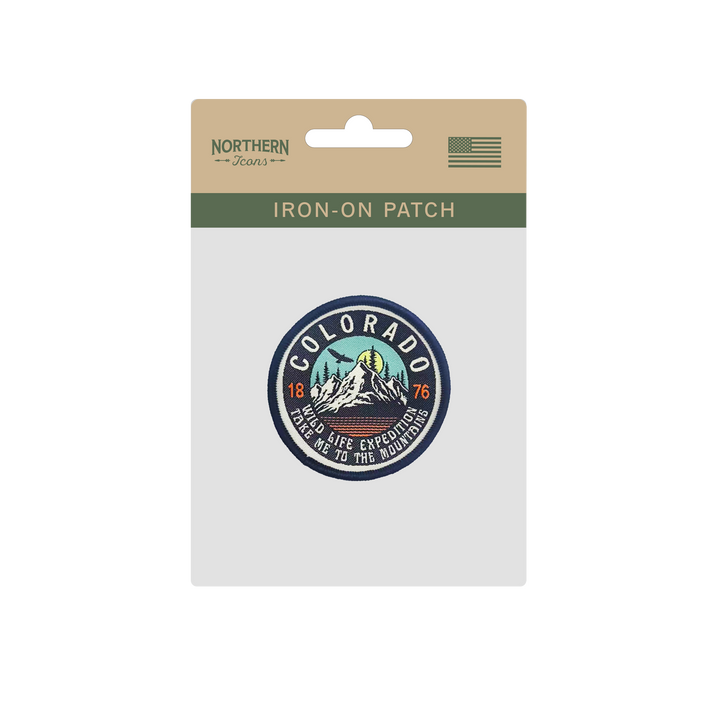 Colorado Mountain Scenic Embroidered Iron-On Patch Outdoor Adventure Souvenir Badge