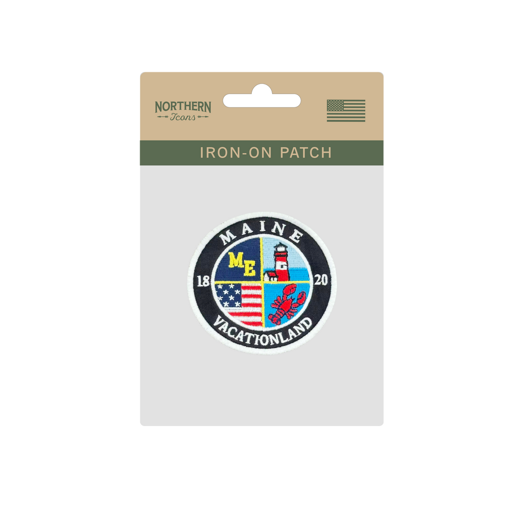 Maine Vacationland Embroidered Patch Coastal Lighthouse Lobster State Souvenir Patch