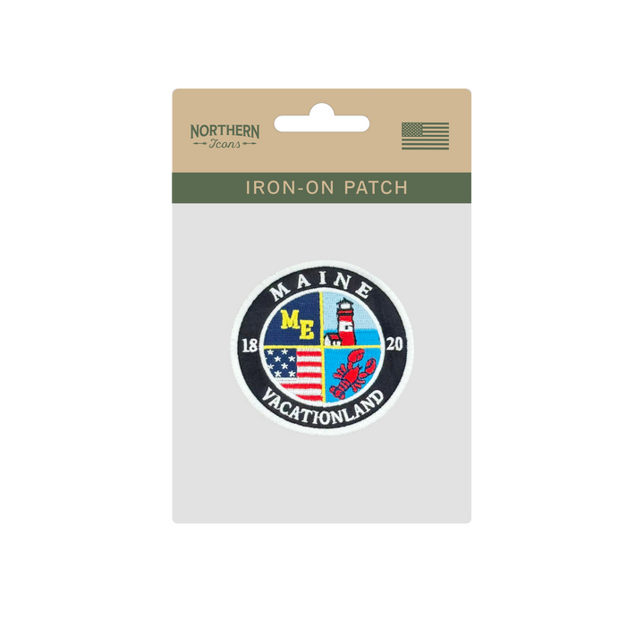 Maine Vacationland Embroidered Patch Coastal Lighthouse Lobster State Souvenir Patch