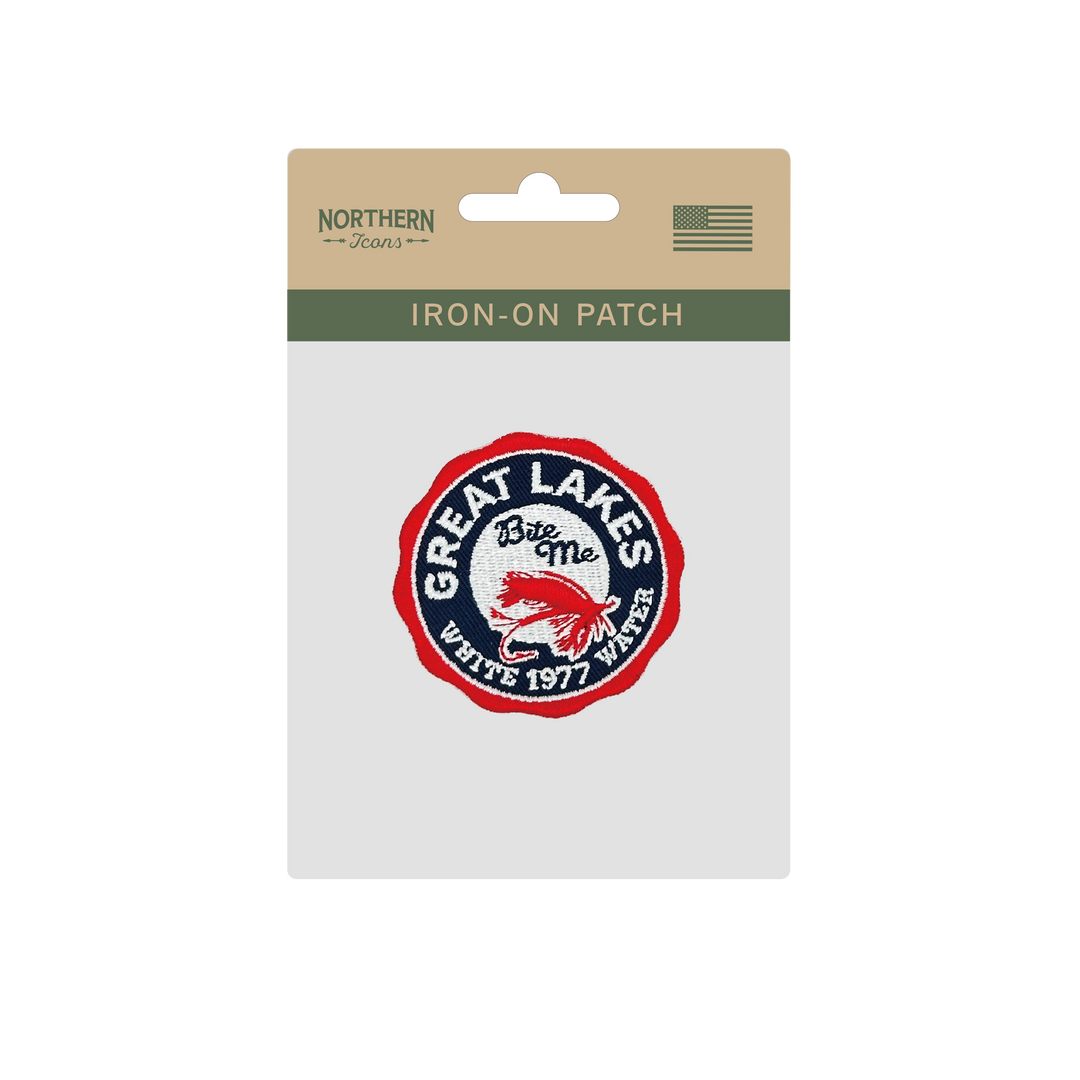Great Lakes White Water Iron On Embroidery Patch