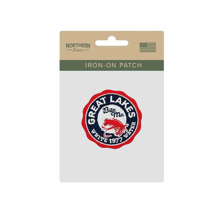 Great Lakes White Water Iron On Embroidery Patch
