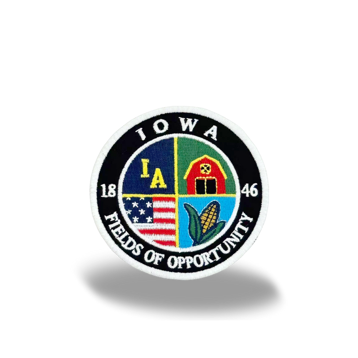 Iowa Fields of Opportunity Embroidered Patch Farm Barn Corn State Souvenir Patch