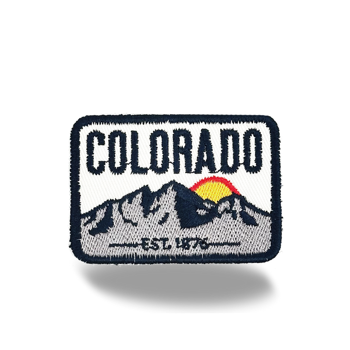 Colorado Mountain Sunrise Iron On Embroidery Patch