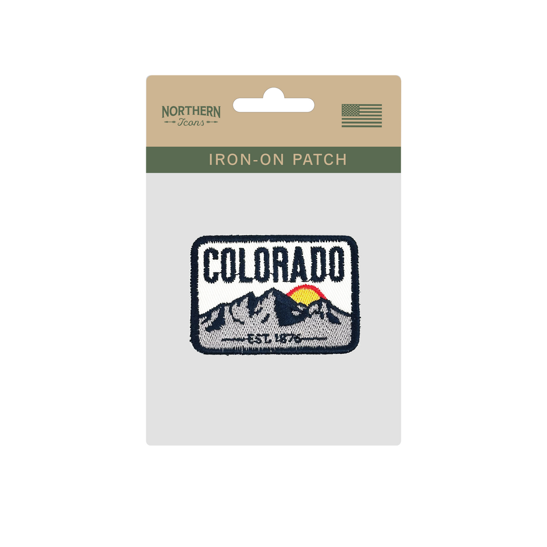 Colorado Mountain Sunrise Iron On Embroidery Patch