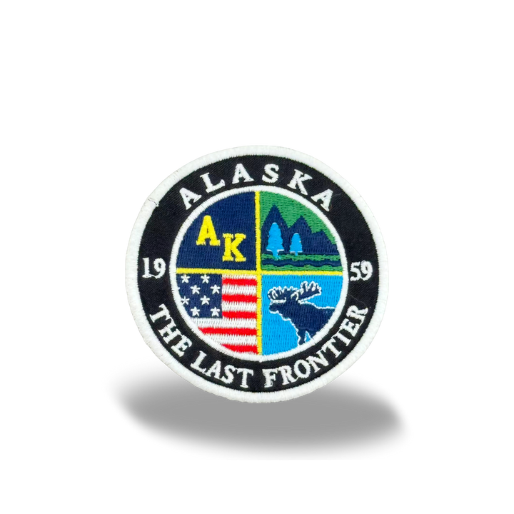 Alaska The Last Frontier Embroidered Patch Moose Mountain Nature Travel Souvenir Badge