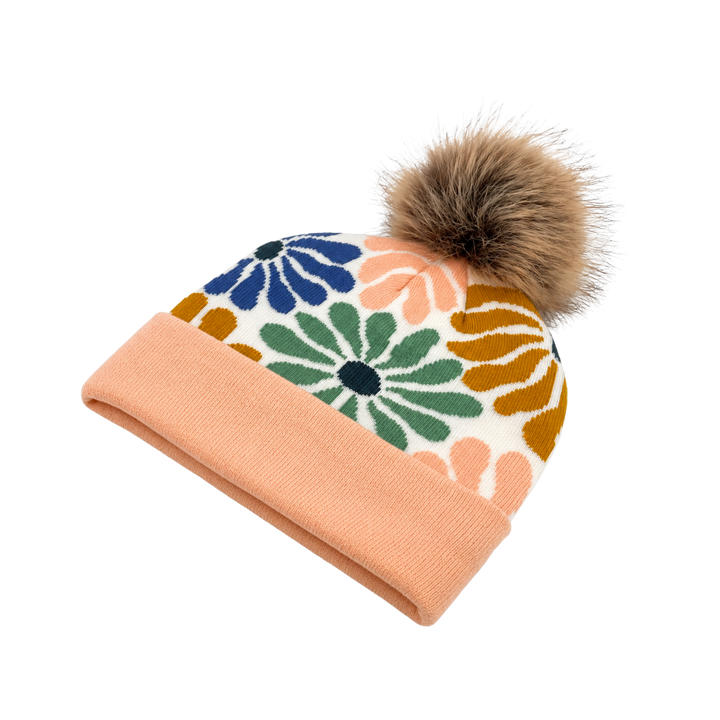 Best Mom Ever Floral Pom Knit Beanie | Heartfelt Mother’s Day Gift Hat