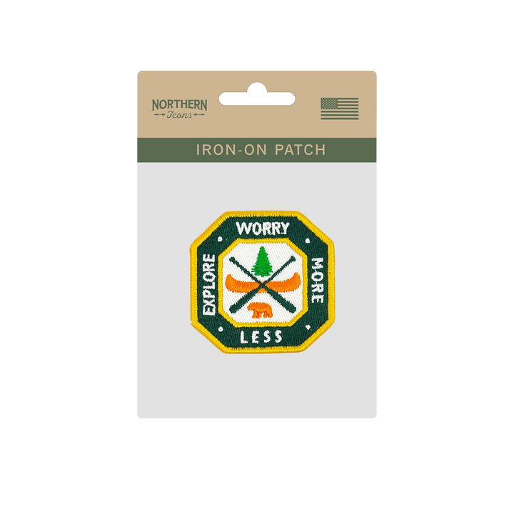 Explore More Worry Less Iron On Embroidery Patch